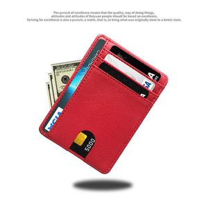 Custom Logo Slim <b>Wallet</b> Money Clip Business Id Credit Card <b>Holder</b> Rfid Blocking Pu Leather Card <b>Holder</b> - Product Image 2