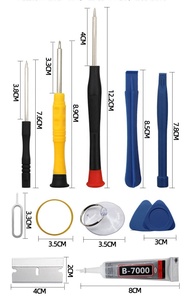 Juego de 12 Herramientas para Desmontar Teléfonos Móviles con Palanca de Desmontaje, Cuchilla <span class=keywords><strong>Auxiliar</strong></span> de Mantenimiento y Raspador, Combinación 12 en 1 - Product Image 2