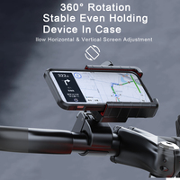 Support de téléphone pour moto anti-vibrations 360°, support de téléphone antichoc pour guidon de vélo, vélo électrique, scooter, téléphone portable de 4 à 7 pouces