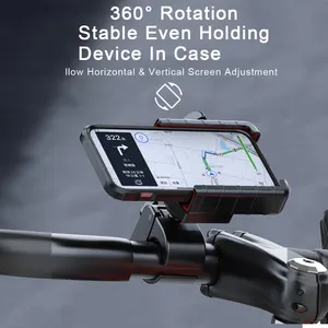 Suporte para celular de bicicleta e scooter, suporte de 360 graus anti-choque para celular e motocicleta