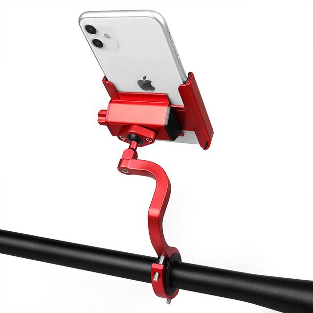 Aluminum Alloy Bike Phone Mount, Rotatable Bicycle Handlebar Holder with Raised Base, Secure Grip for 3.5-6.5 inch Smartphones