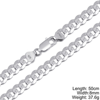 Collier chaîne gourmette 8 mm en argent sterling 925, style simple et élégant, avec grosses facettes à 6 côtés, pour hommes, prix de gros
