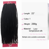Dreadlocks Sintetici Spessi e Morbidi in Fibra Premium, Sister Locs 72 Fili, Confezione Singola per Testa Intera, 20 Pollici, Capelli per Treccine all'Uncinetto Stile Ghana