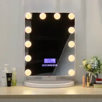 جلد أريكة مصنوع ببراعة هوليوود الغرور منضدية مرآة تجميل مع لمبة ليد LED أضواء