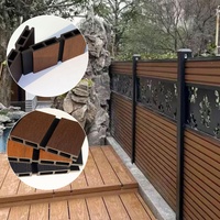 Panneau de clôture en WPC avec cadre en aluminium gaufré imperméable, clôture décorative pour jardin, mur de jardin, clôture d'intimité de 6 pieds avec modélisation 3D