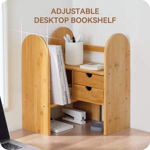 Expandable Wood Desk <strong>Organizer</strong> Natural Wood Display Stand Shelf Bamboo Desktop Bookshelf <strong>Organizer</strong> - Product Image 4