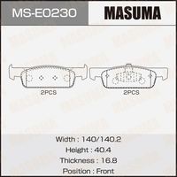 Kit de plaquettes de frein MASUMA MS-E0230, formule à faible teneur en métal, ensemble complet, approvisionnement en vrac pour RENAULT
