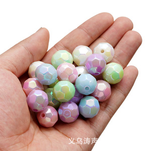 Acrylic Round Beads 16mm Soccer Shape For <b>Bracelet</b> Making Loose Beads Handmade Jewelry Craft Supplies - Product Image 3