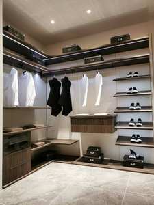 Armoire de marche moderne de luxe noire avec <span class=keywords><strong>dressing</strong></span> miroir coulissant Armoires en verre pour chambre à coucher ou salon pour atelier - Product Image 4