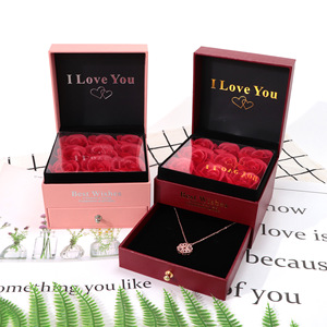 Boîte cadeau vide en papier <span class=keywords><strong>pour</strong></span> bijoux, motif floral rose, je t'aime, <span class=keywords><strong>pour</strong></span> maman - Product Image 1
