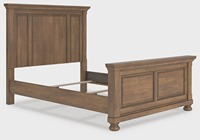 Ensemble de chambre à coucher Sageliving en bois massif à panneaux cannelés, lit plateforme King, commode, table de chevet, suite complète de meubles de chambre