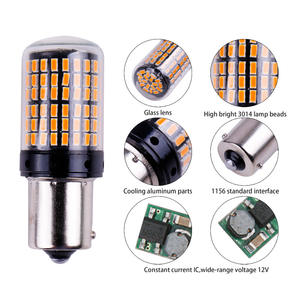 Ampoules LED de clignotants pour voitures en gros, puce 3014, 144 SMD, lampe CanBus P21W BA15S 1156 1157 7440 7443 T20, feux stop LED - Product Image 3