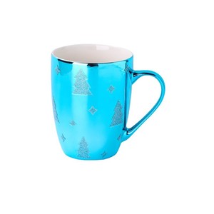 Mug en céramique de Noël 350ml, design arbre de Noël plaqué or, pour cadeaux - Product Image 4