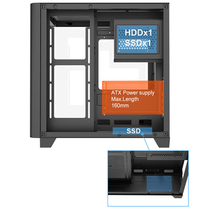Cong Glass PC trường hợp Micro ATX trường hợp PC Tủ mATX PC trường hợp Gamer tủ máy tính Vỏ máy tính chơi game máy tính để bàn khung gầm - Product Image 3