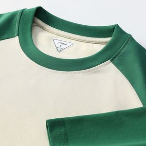 Vintage Colorblock Cotton <b>T</b>-<b>Shirt</b> <b>Men</b> Heavyweight 260 Grams <b>Raglan</b> Short Sleeve Casual Style New Blank Print Pattern - Product Image 2