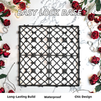 Dalles de terrasse en WPC modernes et durables, à emboîtement, avec sous-couche en grille plastique, finition mate, 300x300 mm, pour hôtel, appartement, extérieur/intérieur