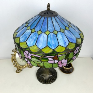 LongHuiJing Mediterranean Dome Table Lamp 23Inch High E26 Stained Glass Lampshade AC Simple <b>Decorative</b> Living Room Bedroom - Product Image 5