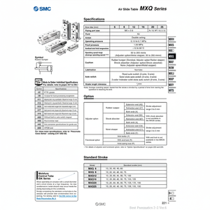 MXQ20-125AT โต๊ะสไลด์ลมนิวเมติก SMC - Product Image 1