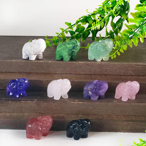 Venta al por mayor piedras curativas naturales piedras preciosas tallado de <span class=keywords><strong>animales</strong></span> elefante tallas de cristal de cuarzo - Product Image 3