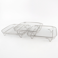 Accessoires pour friteuse à air en acier inoxydable 304, panier de friture empilable rond/carré à 3 niveaux