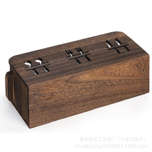 Estante de madera para cubiertos de cocina, organizador de cuchillos y tenedores, decoración de mesa de boda estilo rústico, estante de madera maciza. - Product Image 4