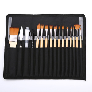 Nuovo arrivo 18 pz pennelli per pittura nera in Nylon per capelli in acrilico acquerello per artisti Set di pennelli in tela - Product Image 5