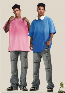 Heavyweight <b>Acid</b> Wash Vintage T-Shirt Men Oversize Plus Size <b>Drop</b> Shoulder Comfortable Knitted Fabric Breathable 100% Cotton - Product Image 2