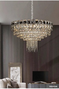Lampadari di Cristallo Moderni di Lusso, Altezza Regolabile, Illuminazione LED, Finitura Dorata, Alta Luminosità, Garanzia di 3 Anni per Hall di Hotel - Product Image 2