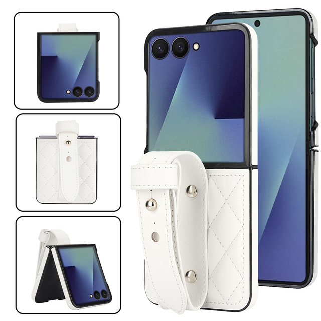 Shockproof Wallet Leather Folding Mobile Phone for Samsung Galaxy Z Flip 3/4/5/6&Huawei P50pocket&Oppo Findn3 Flip Cover