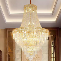 Lustre PM de luxe léger pour villa, bâtiment duplex ajouré, hall de cristal, escalier en colimaçon, salon post-moderne, hall d'hôtel