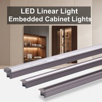 Éclairage LED encastré pour armoire DC12V, profil LED orientable pour placard et bibliothèque YB1019-24-1