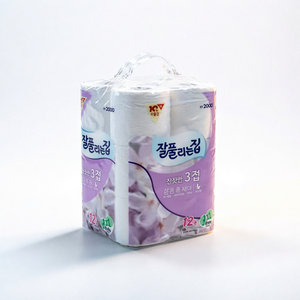 Papier toilette 3 plis Jalpulneunjip, lot de 12 rouleaux, doux pour un usage quotidien - Product Image 1