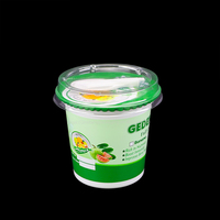 Gobelets en plastique de 125 ml, 150 ml, 240 ml, 300 ml, 500 ml, pots à yaourt avec couvercles, contenants d'emballage pour aliments et yaourts, contenants pour crème glacée