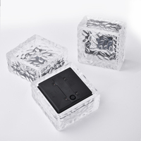 Nouveau produit IP44 utilisation de jardin brique de glace enterré sol lumières décoratives bloc de verre extérieur lumière solaire