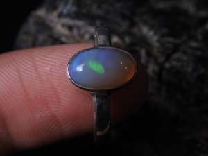 Australian Multi Fire <b>Opal</b> Wedding <b>Ring</b>-<b>Silver</b>-October Birthstone-Solid <b>Opal</b>-10x6mm-7 US Bezel Setting Engagement Gift - Product Image 4