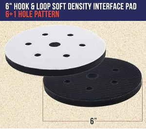 6英寸X 7/16英寸10毫米厚软密度接口垫，适用于DA抛光机和砂光机钩环泡沫垫砂光盘泡沫垫 - Product Image 2