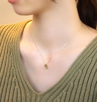 Milskye süße atember aubende Schmuck 925 Silber 18 Karat Gold Geburts blume August Sonnenblume Diamant Halskette