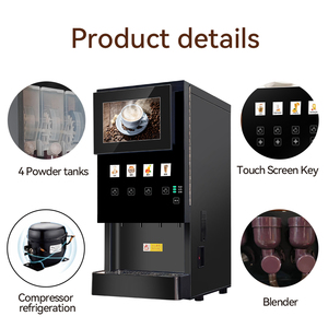 Máquina Expendedora de café instantáneo de metal completamente automática de escritorio personalizable para té con leche - Product Image 3