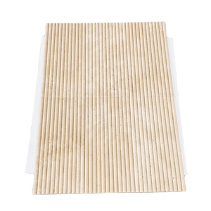 Tuile de marbre cannelée courbe en travertin de marbre turc pierre flûte concave buffet en marbre tuile de travertin cannelée sur mesure - Product Image 1