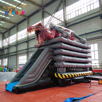 Château gonflable Winsun Combo pour enfants, avec toboggan, thème dinosaure