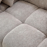 Canapé d'angle modulable en tissu style capitonné moderne, sans structure, compressé sous vide, pour salon