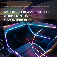 Éclairage d'ambiance LED pour l'intérieur de la voiture, symphonie de lumières RGB en acrylique, contrôle par application, 10 en 1, éclairage d'ambiance multicolore pour voiture