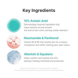 Sérum à l'acide azélaïque Medicube 10, 30 ml, traitement de l'acné du visage, sérum apaisant et clarifiant pour les peaux grasses - Product Image 3