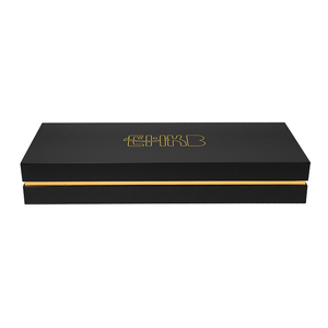 Boîte cadeau de luxe avec couvercle et Base de haute qualité, emballage noir, boîte en carton supérieure et inférieure avec Logo personnalisé - Product Image 2