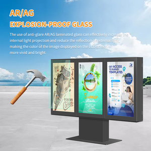 จอโฆษณากลางแจ้งปรับแต่งได้55-86นิ้ว4K แบบดิจิตอลขาตั้งฟรี3500 Totem ความสว่างของ nits - Product Image 2