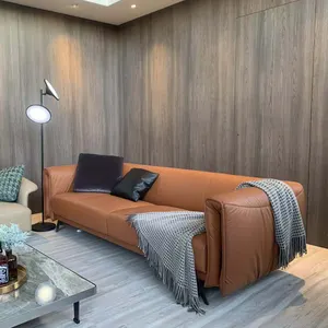 Sofá de luxo personalizado de fábrica, sofá de couro genuíno com conjunto de sofá de móveis para sala de estar e mobiliário