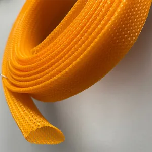 Flexible PET Expandable Braided Mesh Tube For Wire Harness