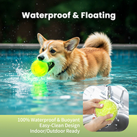 IPx7 étanche Rechargeable LED éclairer interactif chien jouet à mâcher balle Silicone lueur dans le noir chiot chien jouets à mâcher balle