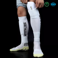 Chaussettes de sport personnalisées antidérapantes pour le football, manchons de protection des tibias en polyester respirant, manchons de mollets de football FS