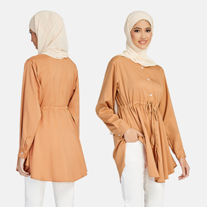 Vente en Gros Tunique Robe Femme Musulmane Dubai Grande Taille 5XL Manches Longues Décontractée Polyester Mode Chemises Modestes Blouses Musulmanes - Product Image 4